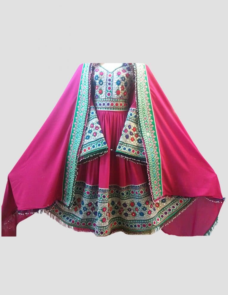 Amaranth Afghan Kuchi Dress