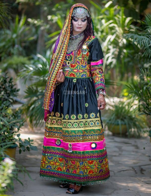 Seengar Deep Multi Colored Kuchi Dress - Seengar.com - Seengar Fashion