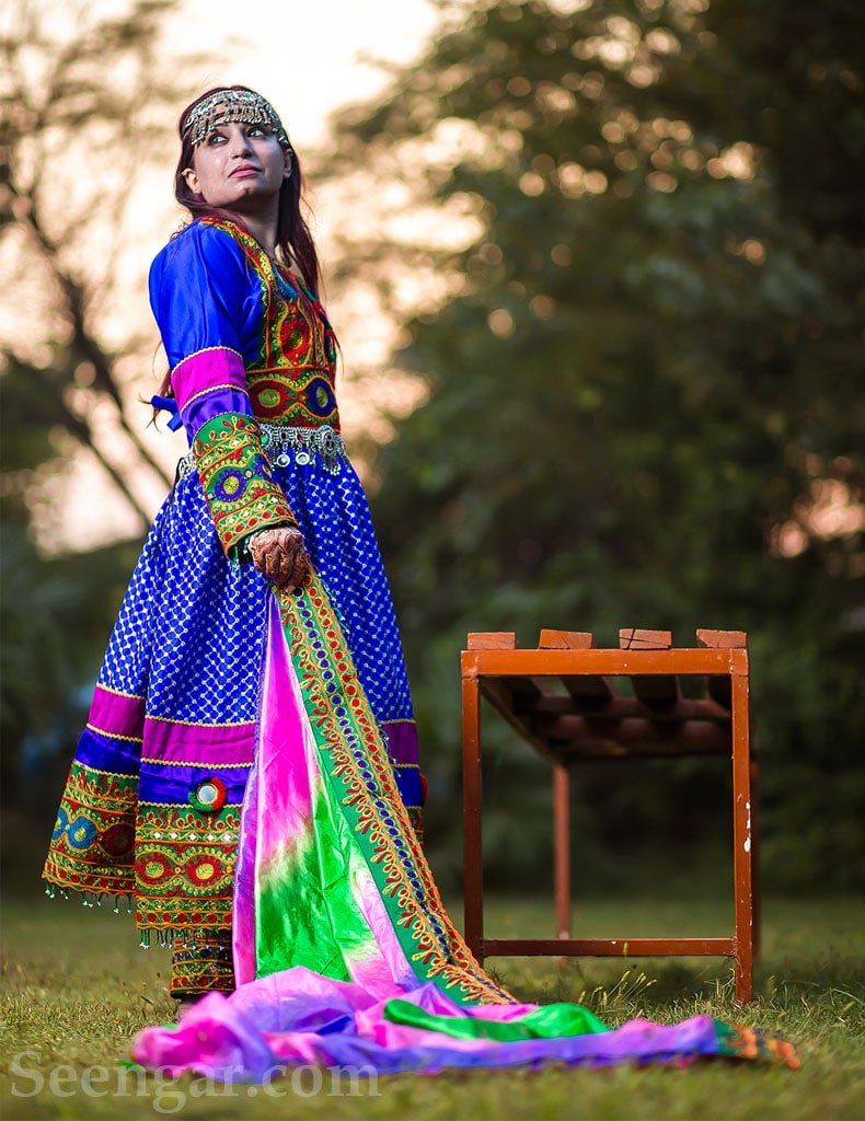 Afghan Dress Tradition Design In Wine – Sareevillahub
