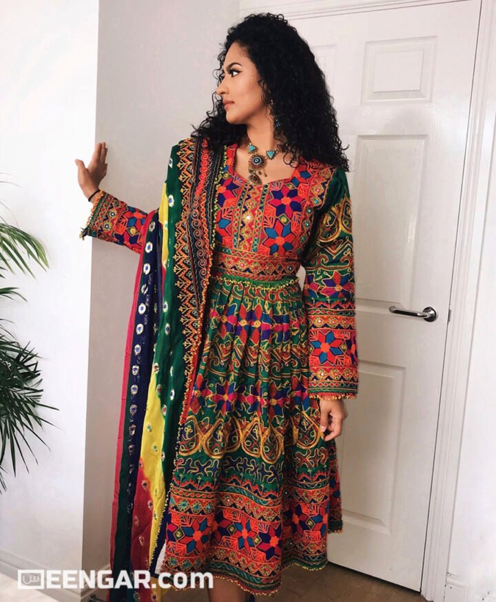 Vibrant Ammolite Afghan Frock - Seengar.com - Seengar Fashion