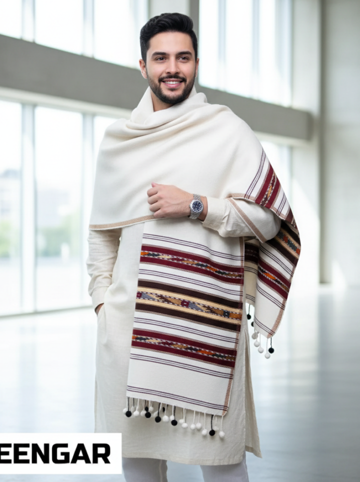 Swati Snowfall Handmade Woolen Shawl