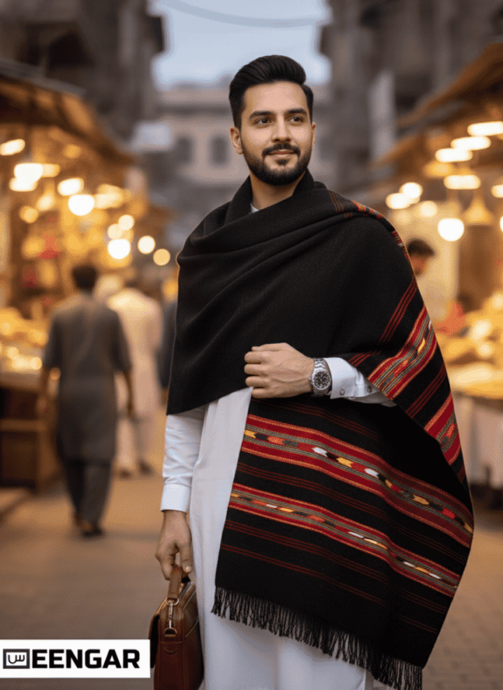 Seengar Vermilion Valor Men's Woolen Shawl - Seengar.com - Seengar Fashion